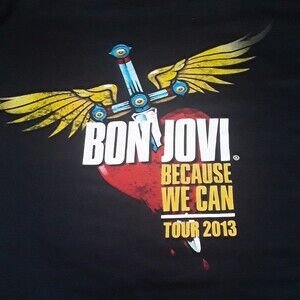 BON JOVI  Because We Can 2013 American Tour T-Shirt Black Tee Size S